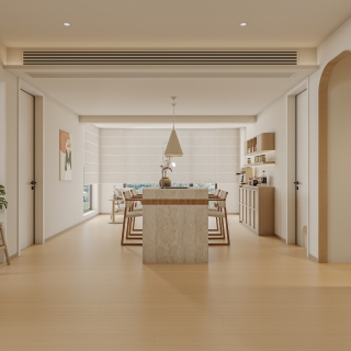 奶油风平层餐厅