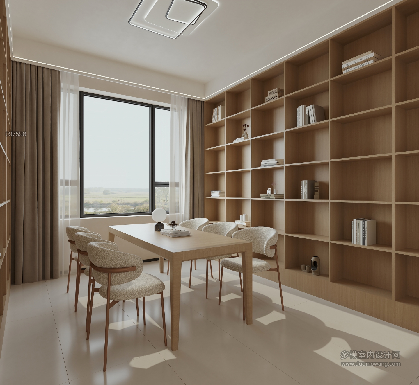 现代二楼 公共书房 单张