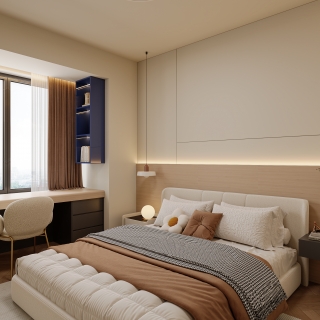 原木奶油风_主卧小景