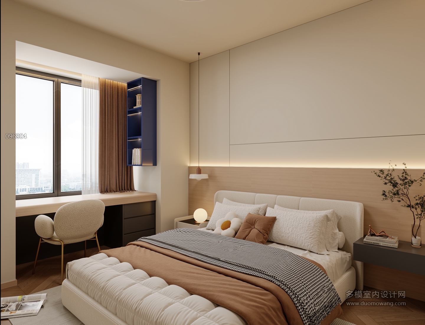 原木奶油风_主卧小景