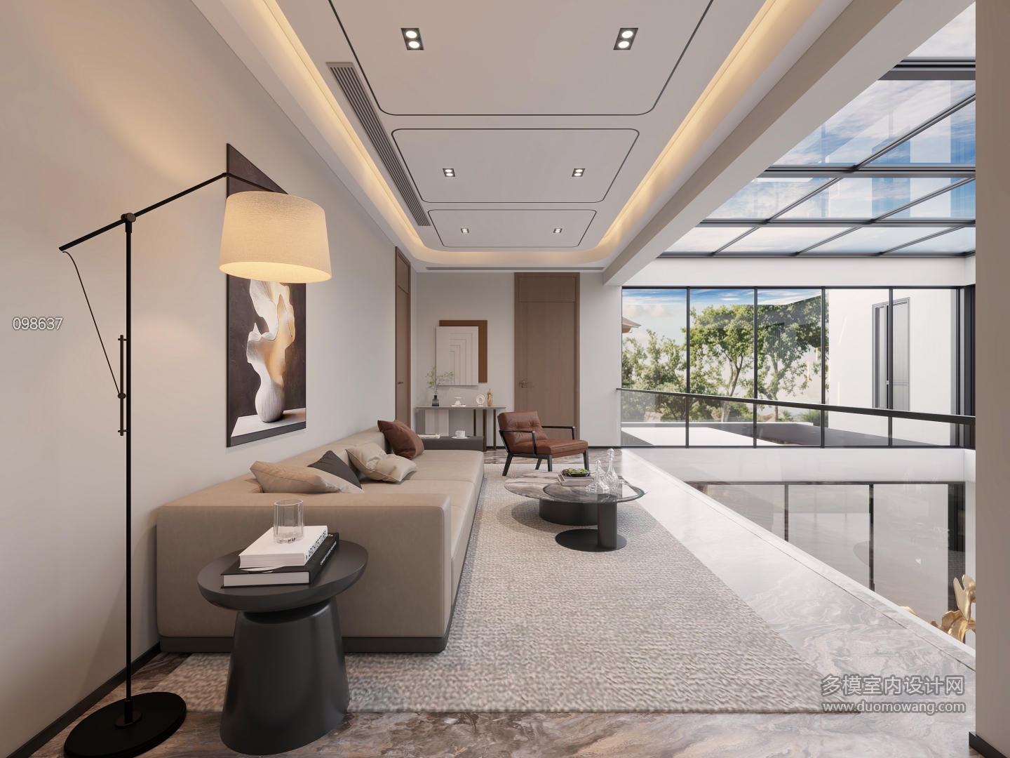 现代二层起居室