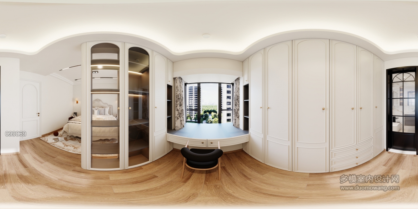 轻法式次卧衣帽间