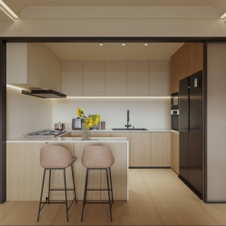 一楼 现代 厨房 单张