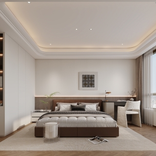 现代轻奢一层卧室特写