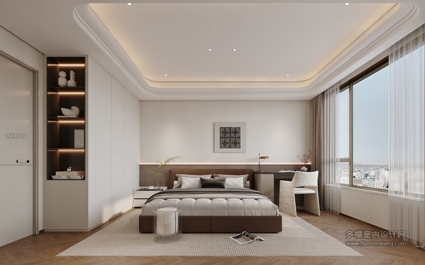 现代轻奢一层卧室特写