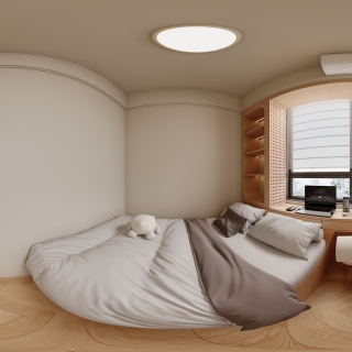 奶油风 次卧1全景