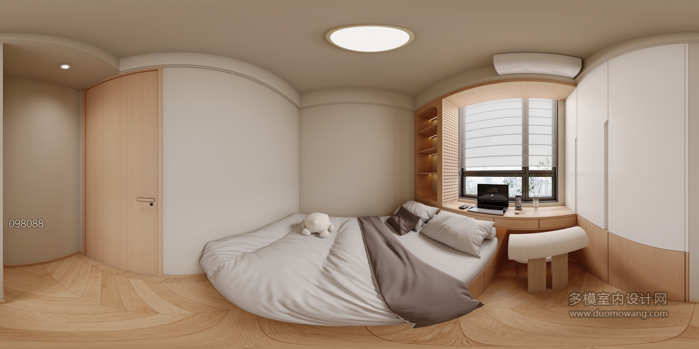 奶油风 次卧1全景