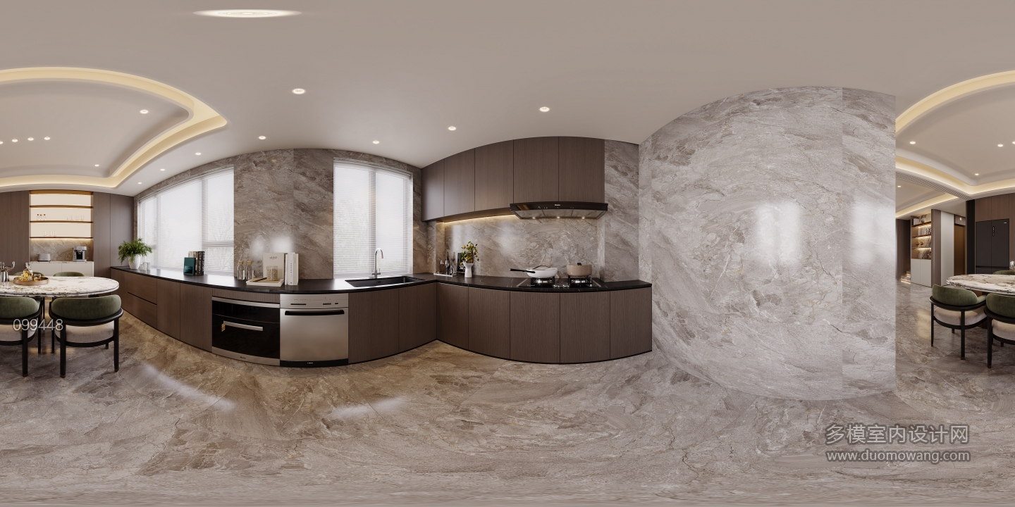 现代意式厨房全景