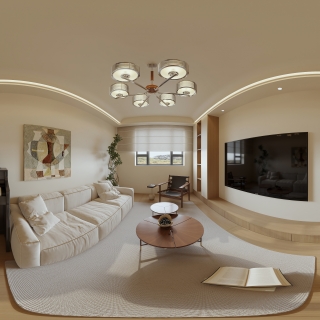 一楼 现代 客厅 全景