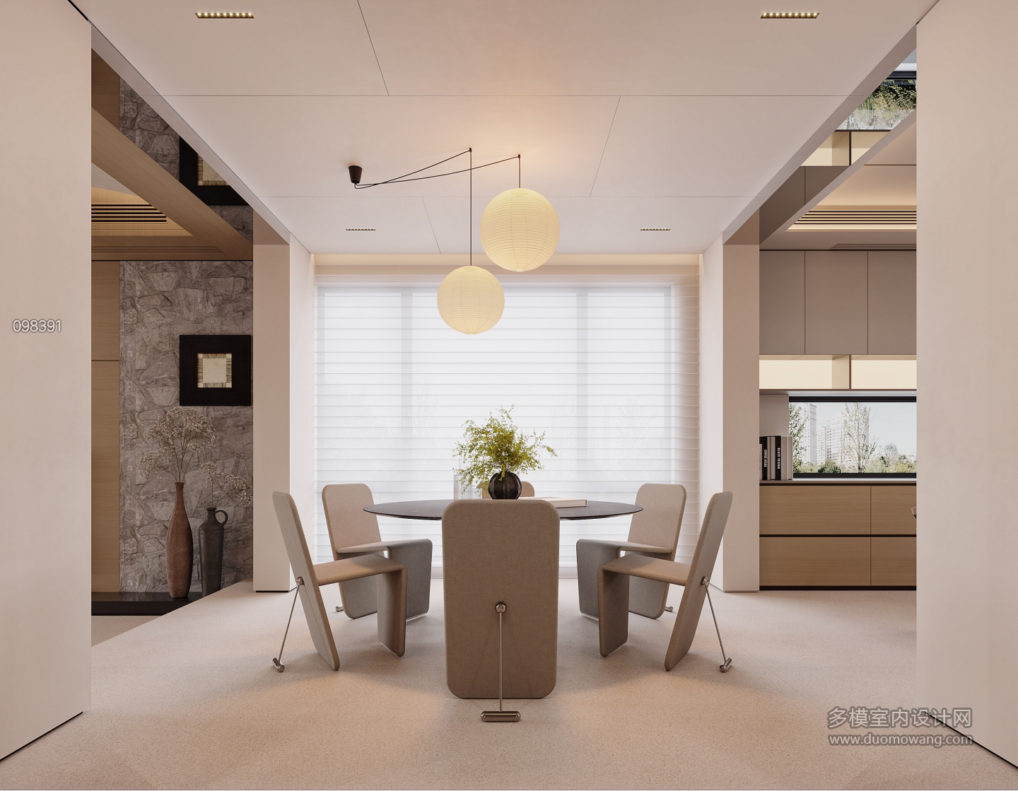 现代一层餐厅特写