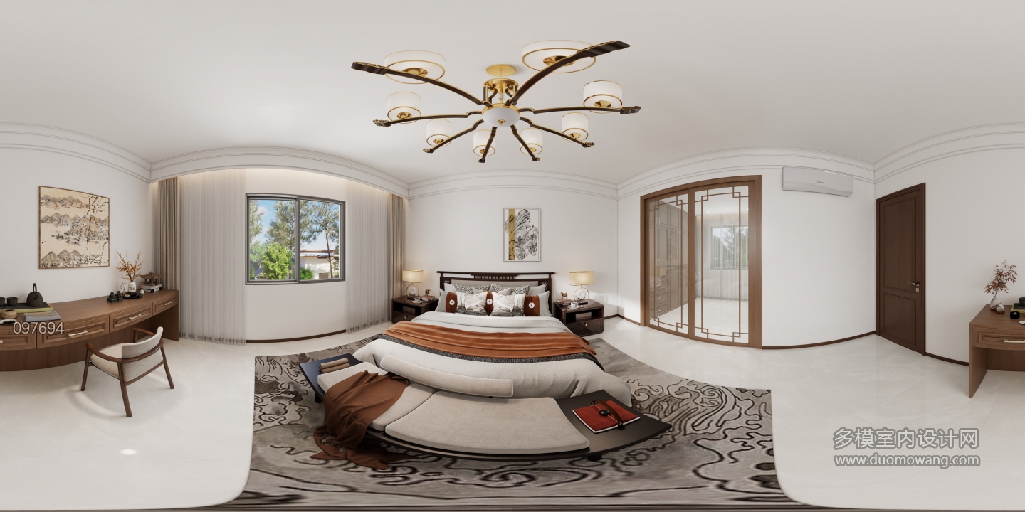 新中式三楼卧室