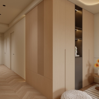 原木奶油风_玄关小景