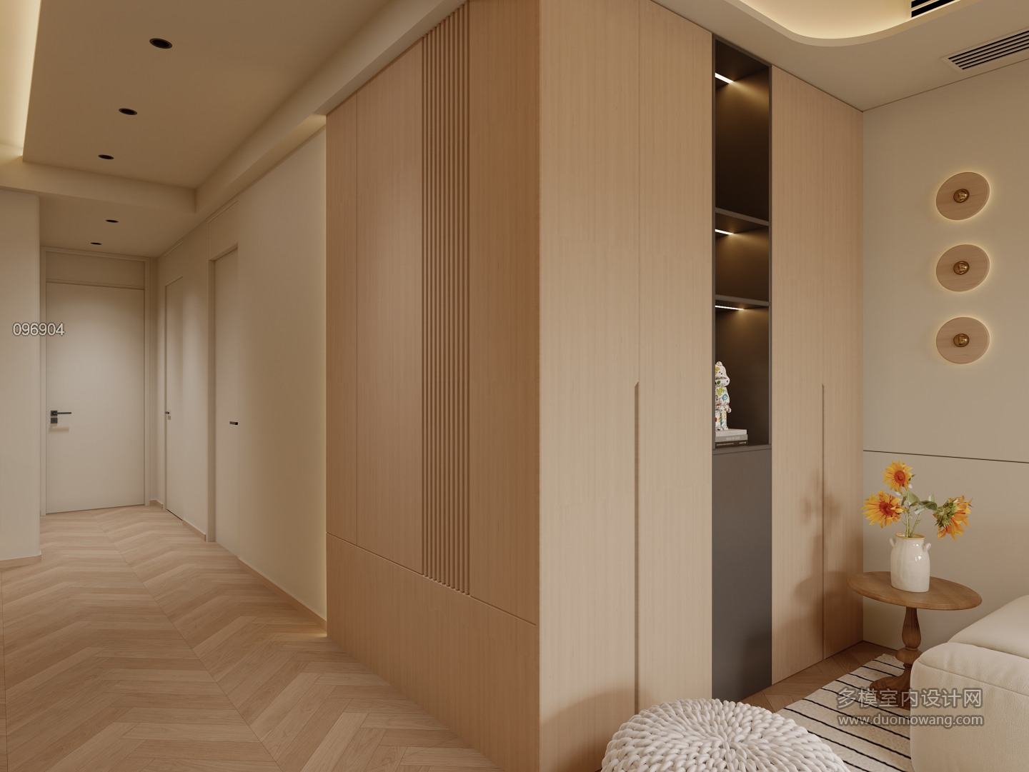 原木奶油风_玄关小景