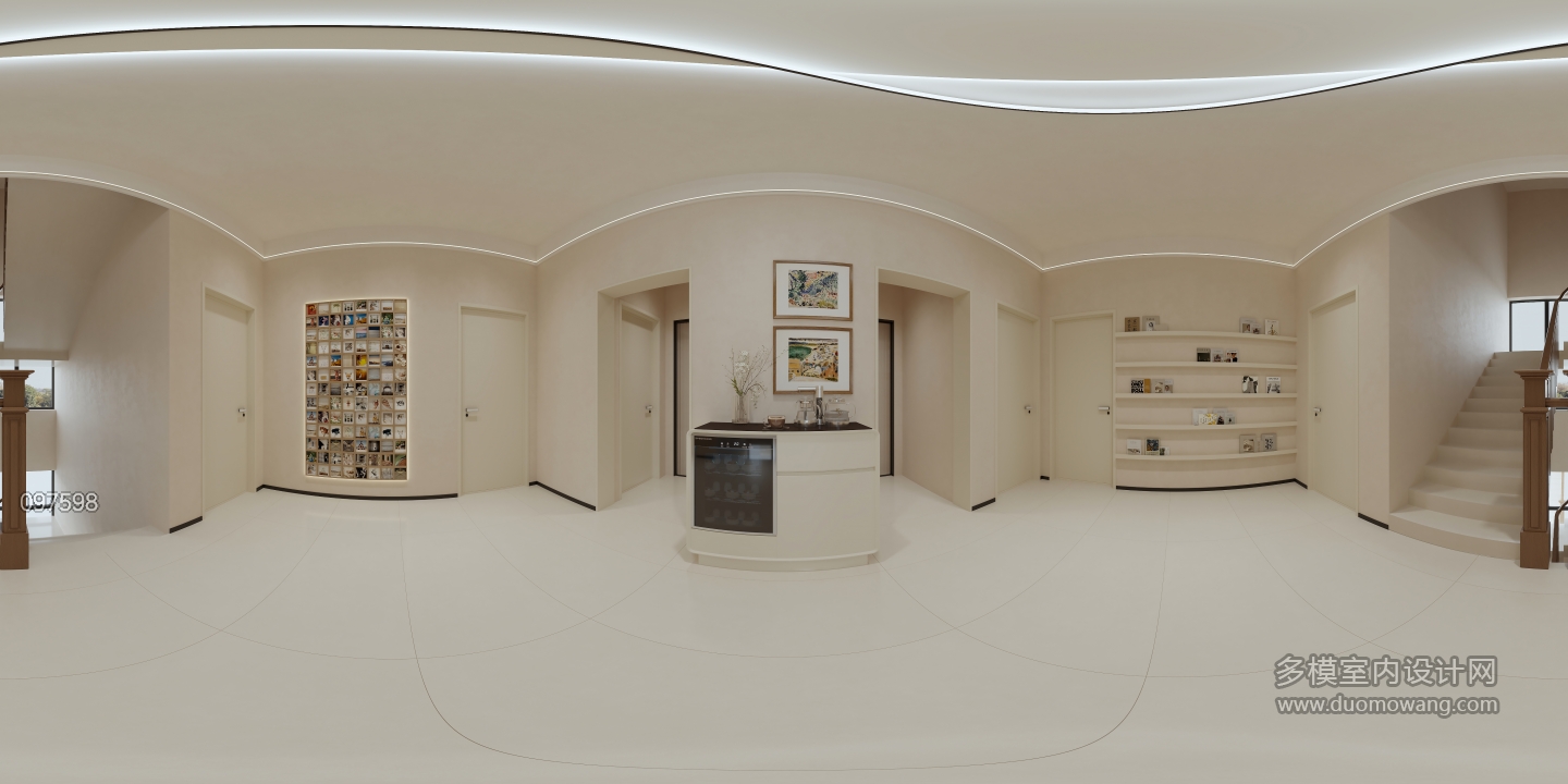 现代 二楼 楼梯间 全景 新