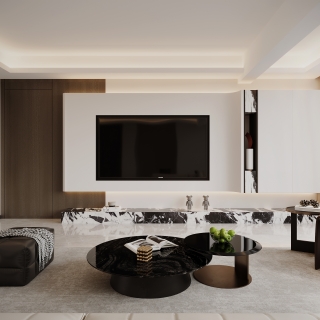 客厅静态现代简约