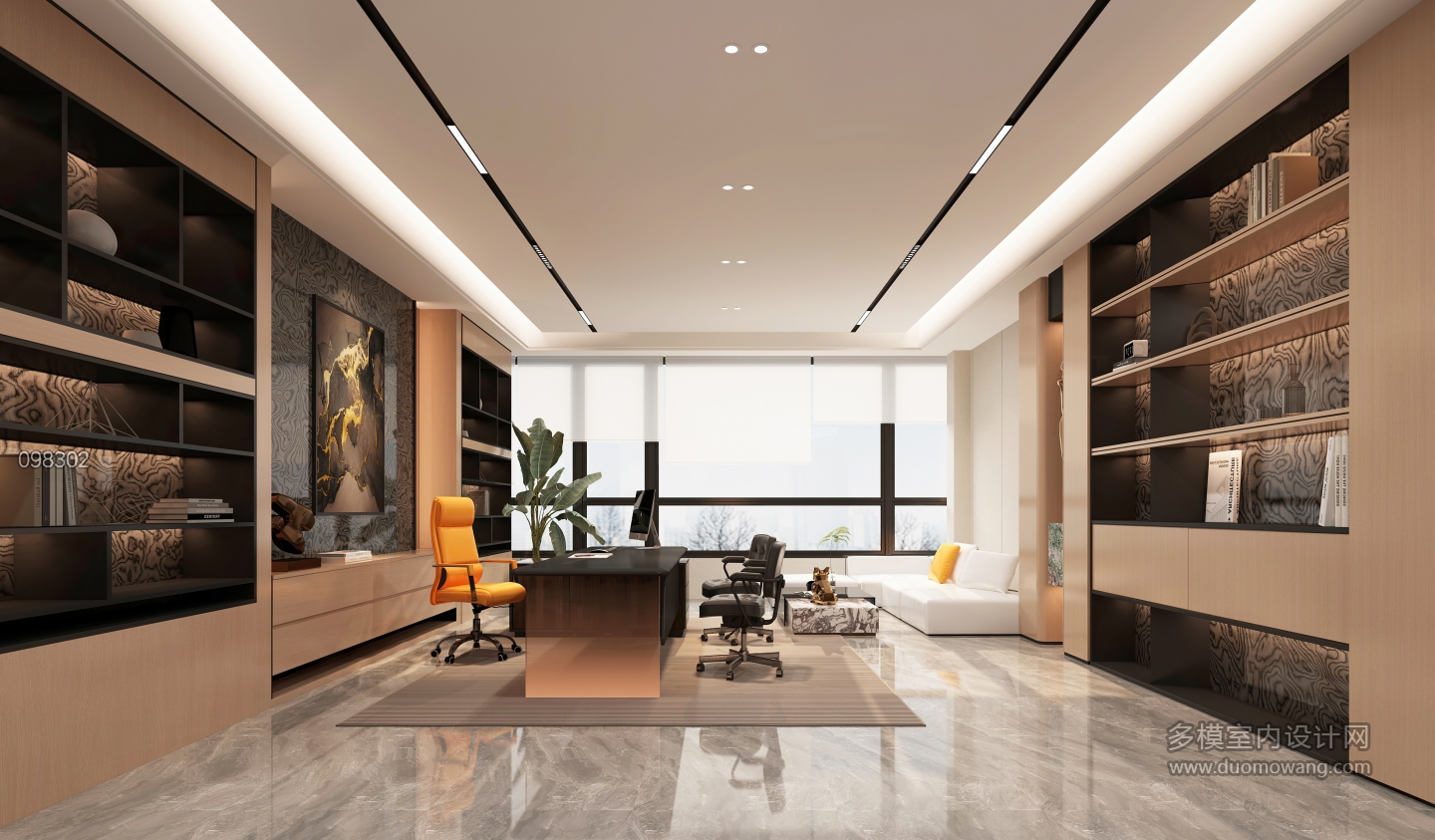 现代办公经理室静态
