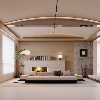 现代一层沙发背景特写 改地面