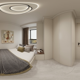 现代 卧室1 全景