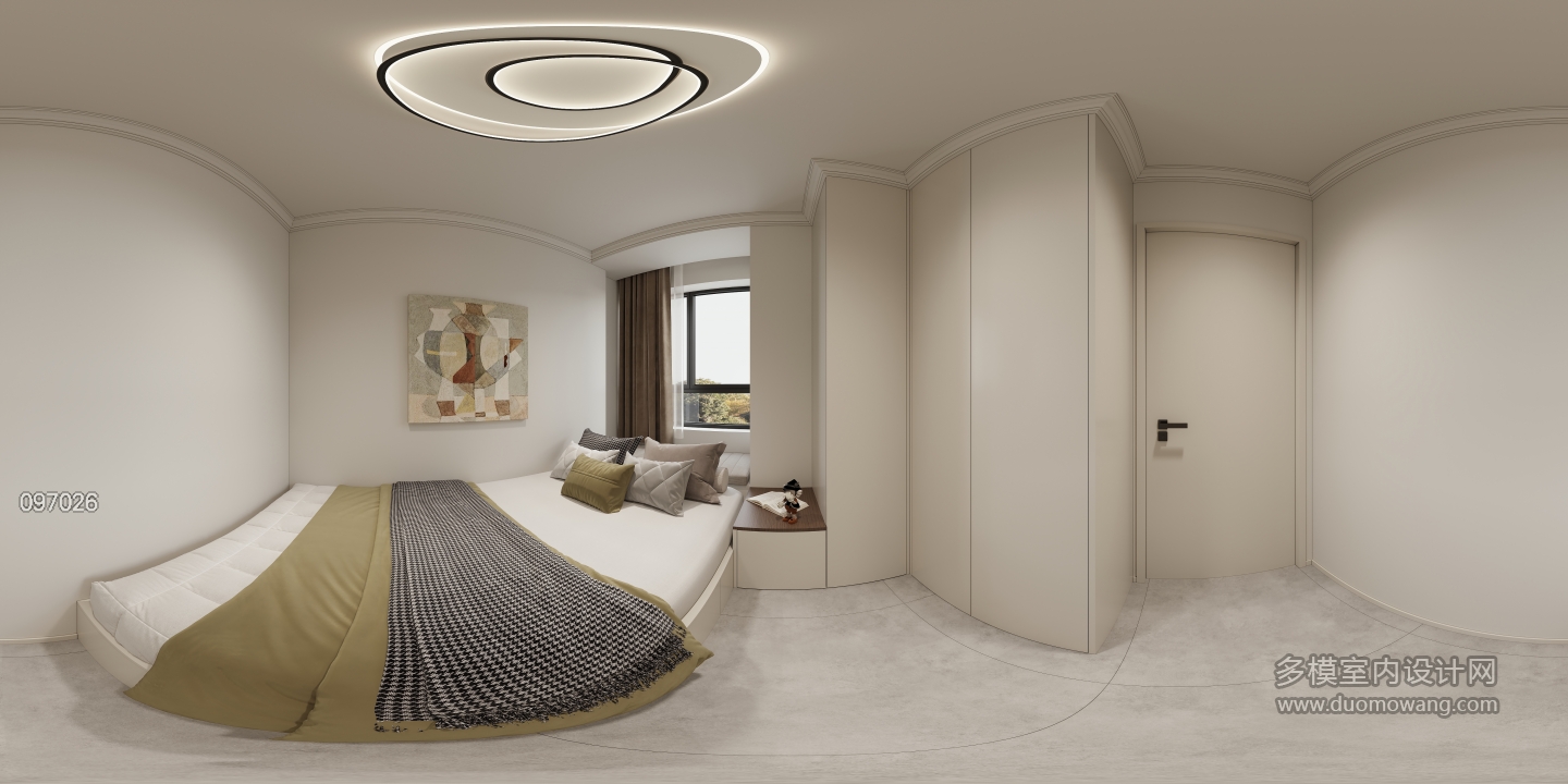 现代 卧室1 全景