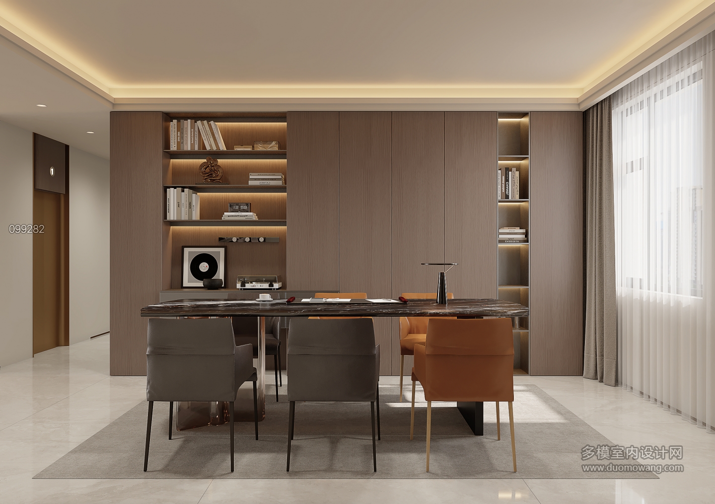 意式负一楼书房