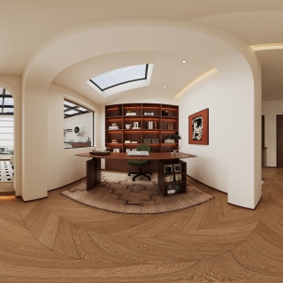 现代二楼起居室全景