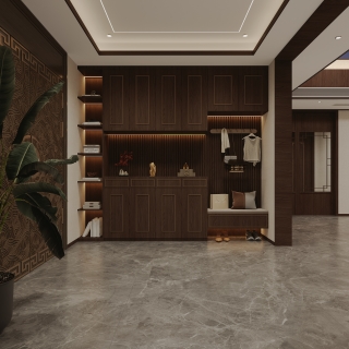 新中式门厅特写