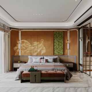 现代主卧特写
