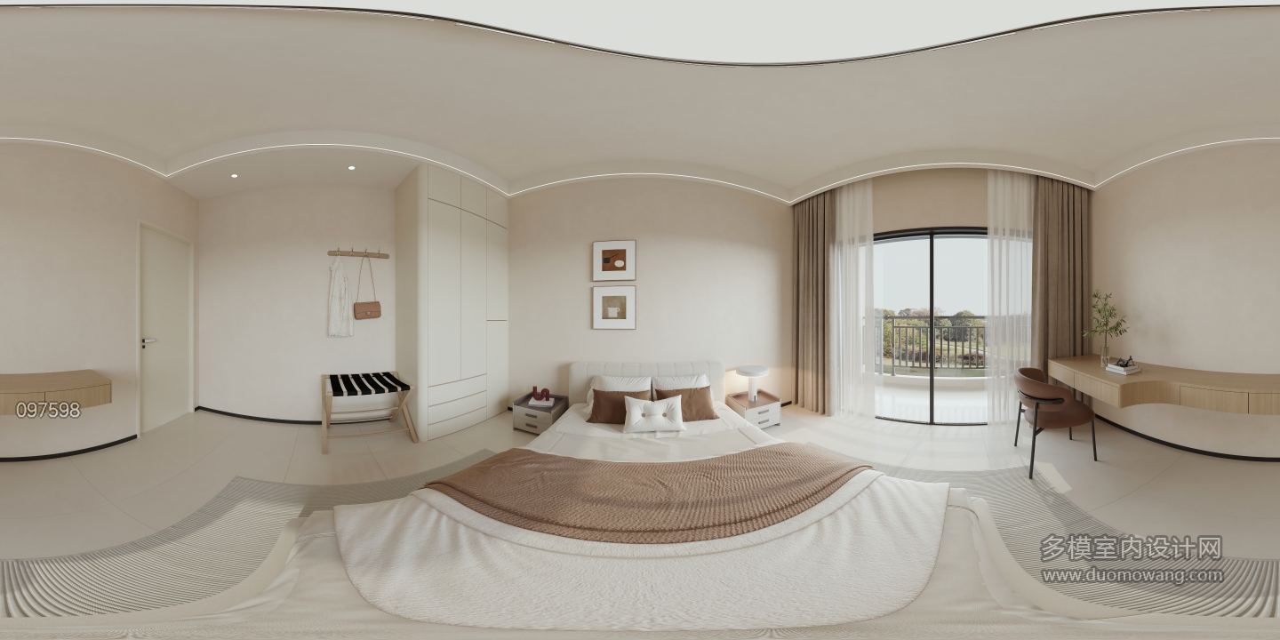 现代 二楼 卧室4 全景 新