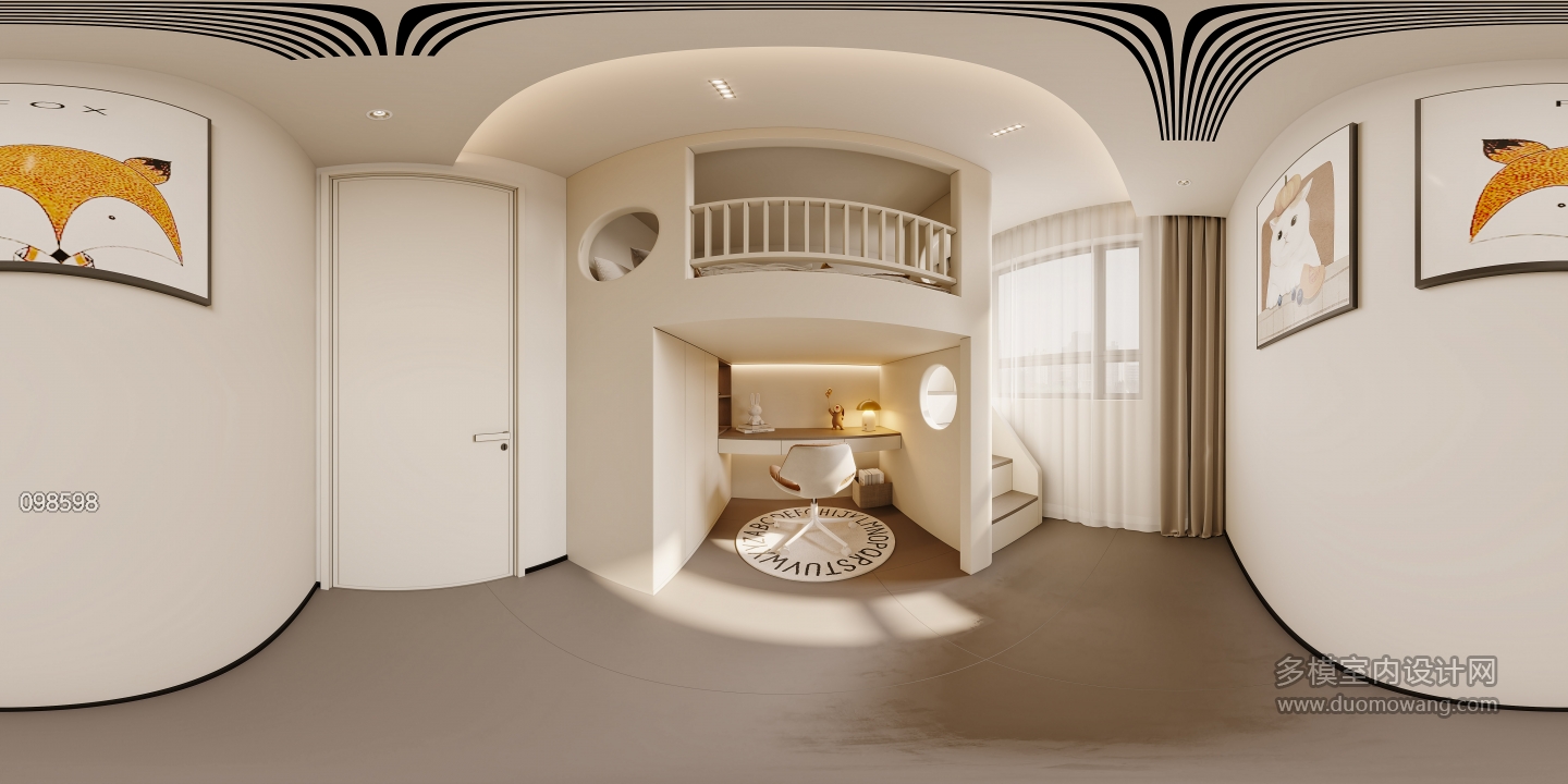 现代儿童房全景