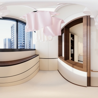 奶油风练习房阳台