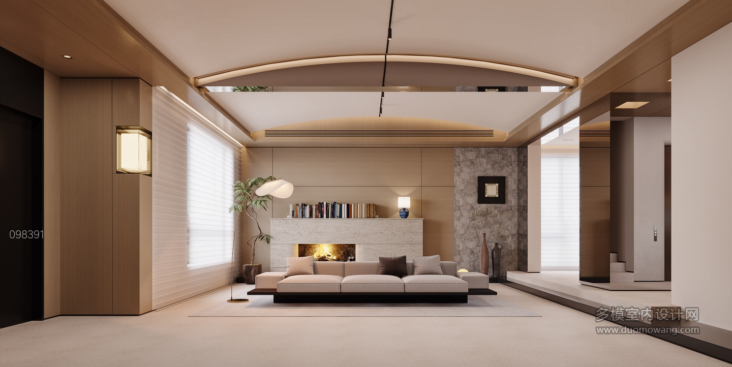 现代一层沙发背景特写