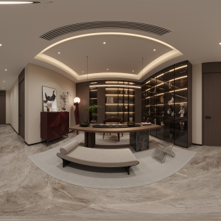 现代二楼茶室全景