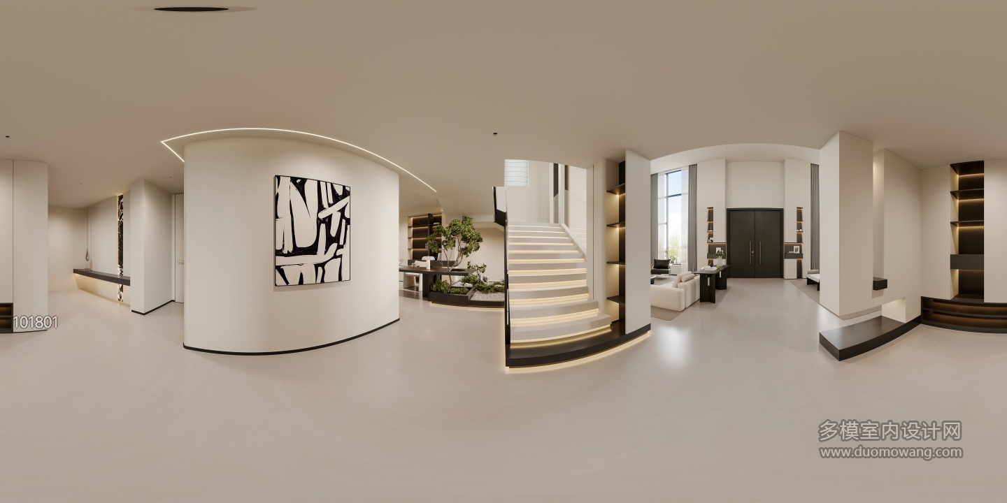 现代极简楼梯全景