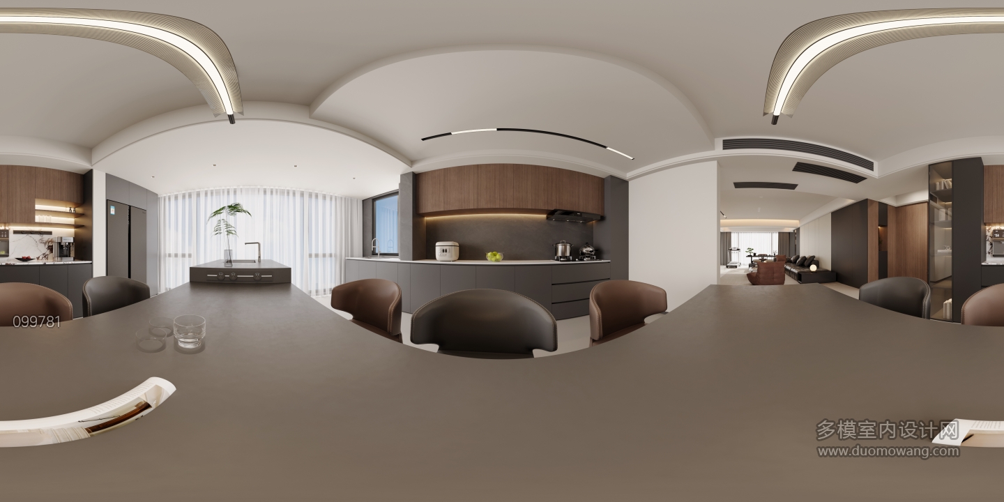 意式极简餐厅全景