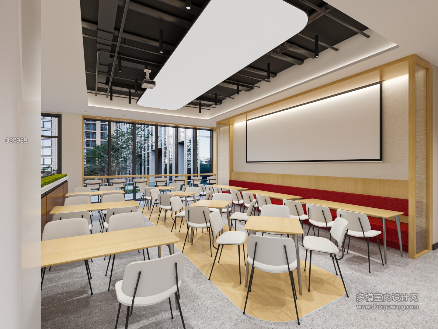 现代办公一楼食堂单张2