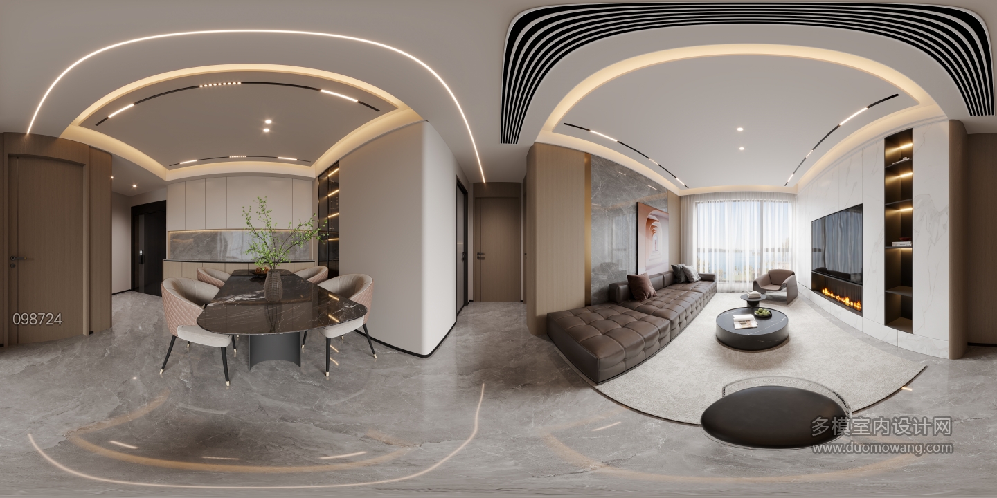 现代客餐厅全景