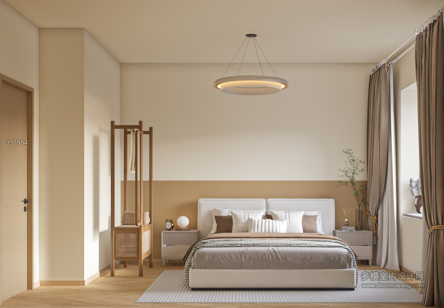 奶油风卧室单张