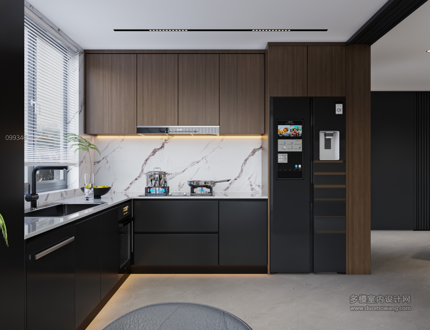 现代别墅一楼厨房单张