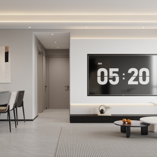 现代客餐厅_电视墙