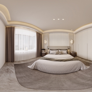现代意式卧室全景