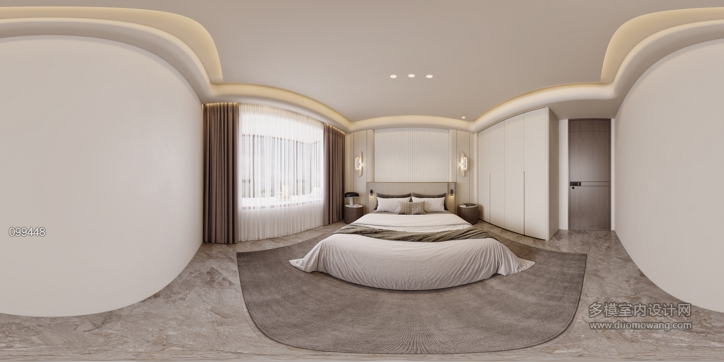 现代意式卧室全景