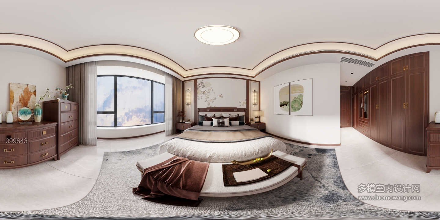 新中式主卧全景