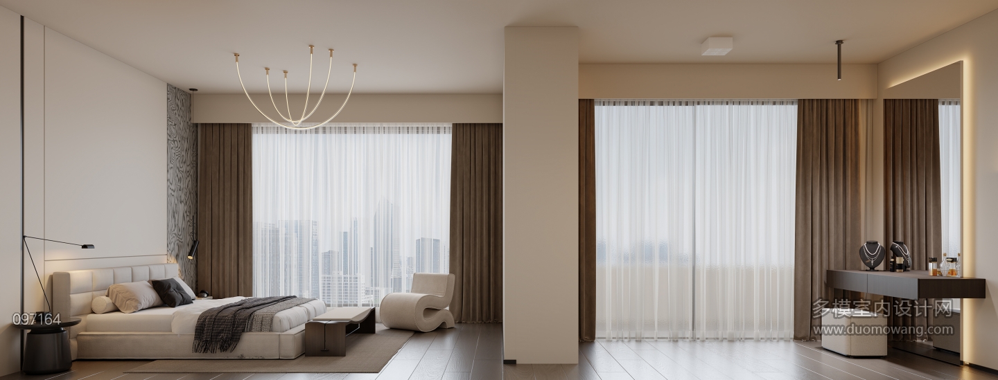 现代极简卧室_特写