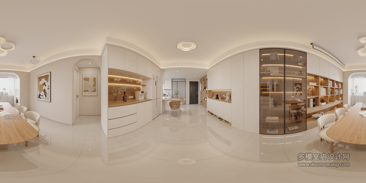 原木奶油风客餐厅全景