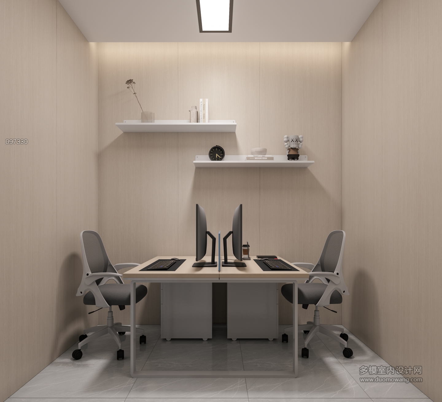 现代自由办公区旁边小办公室-1