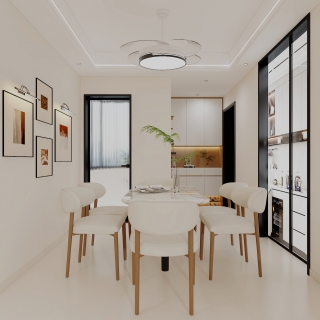 现代奶油风餐厅静态