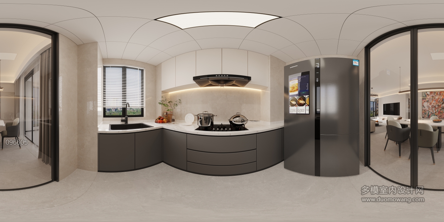 现代厨房全景