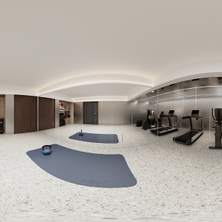 现代健身房全景