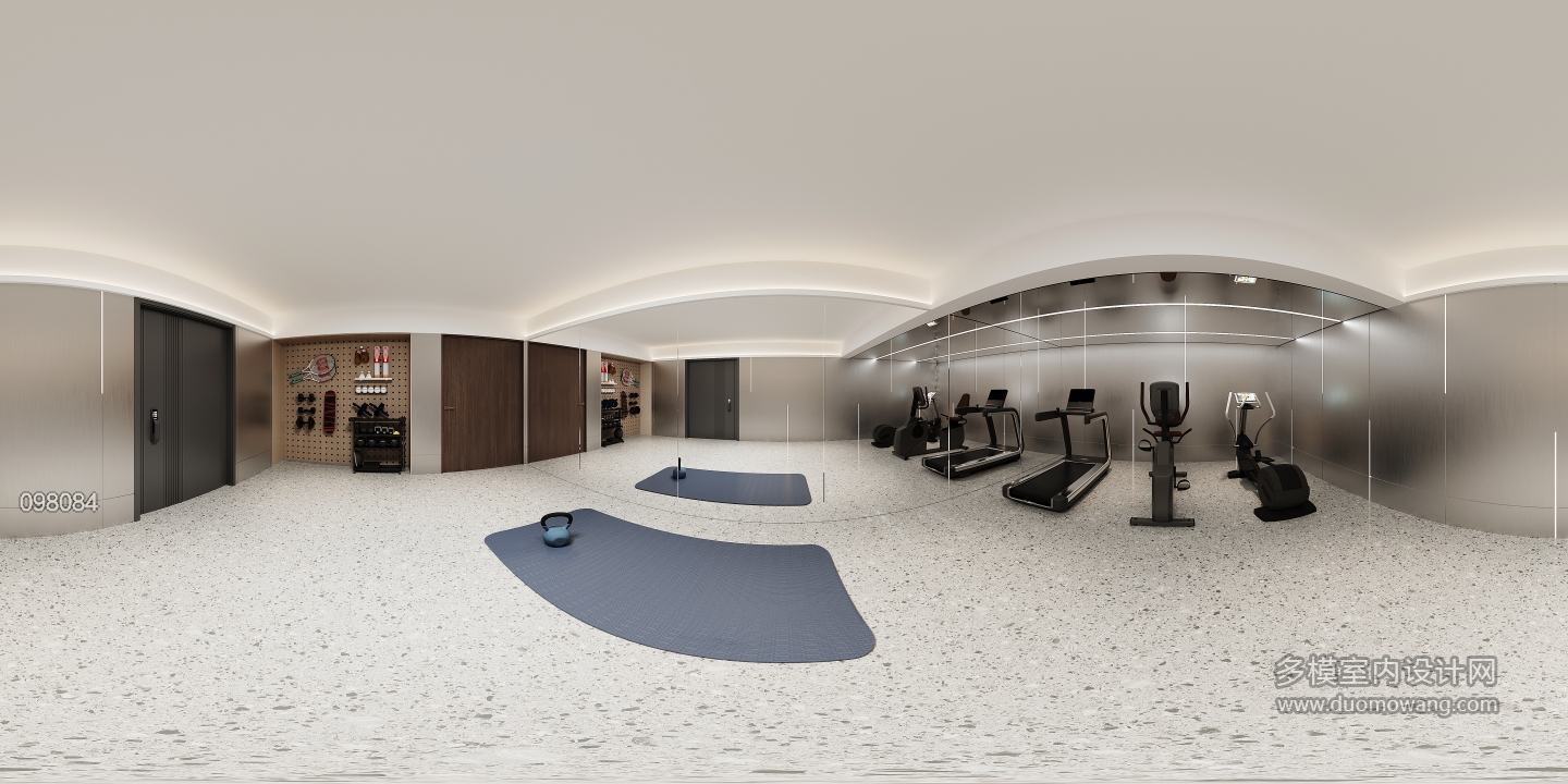 现代健身房全景