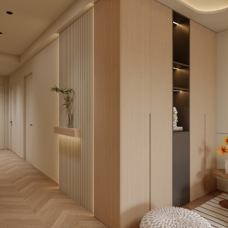 原木奶油风 玄关小景